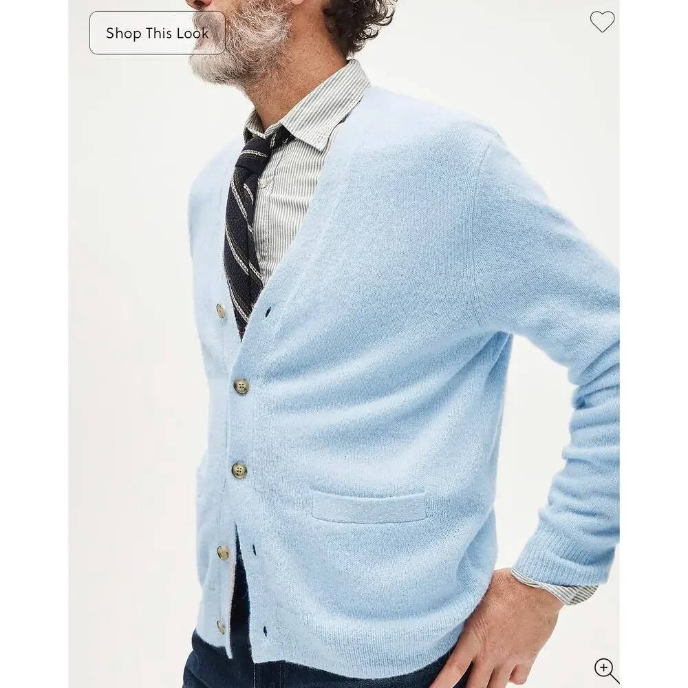 J. Crew Alpaca-blend V-neck cardigan Heather Sky Blue NWT size Large
